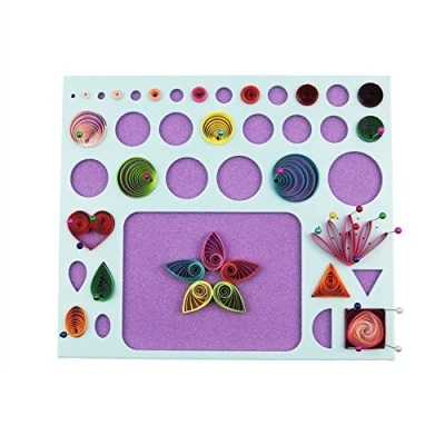 Image of YURROAD Quilling Tool, Board, 3 in 1 Template Board with Pins, Knitting Cork Shape Mold DIY Husking for Project