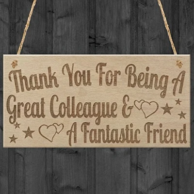 Image of RED OCEAN Great Colleague Fantastic Friend Friendship Leaving Gift Hanging Plaque Work Boss Sign