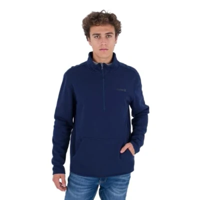 Image of Hurley Men&#039;s O&amp;o Track Fleece Sweatshirt, Obsidian, S