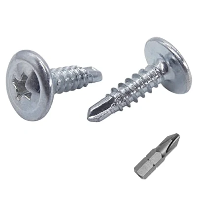Image of (Pack of 300 pcs) Zinc Plated Steel 4.2 x 16 mm Screws, Phillips Modified Truss Head, Self Drilling Sheet Metal Screw, Tapping (300, mm)