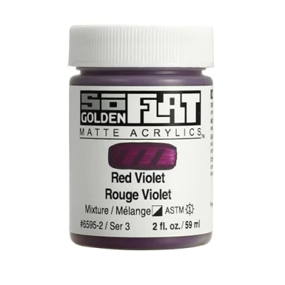 Image of Golden SoFlat Matte Acrylic Paint, 2oz jar, Red Violet (6595 2)