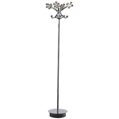 Image of Octavia Floor Lamp 4 Light G4 Polished Chrome/Crystal, NOT LED/CFL Compatible