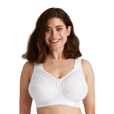 Image of Miss Mary of Sweden Broderie Anglaise Women&#039;s Non Wired Comfort Cotton Bra White 44E