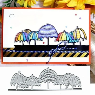 Image of Umbrella Tree Metal Die Cuts,Cake Candle Birthday Party Cutting Dies Cut Stencils DIY Scrapbooking Decorative Embossing Paper Card Making