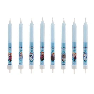 Image of dekora Set of 3D Frozen for Children&#039;s Cakes 8 Decorative Birthday Candle, Wax, Multicoloured, Standard Size