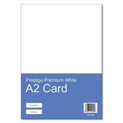 Image of Prestige A2 White Card Pack 225gsm 594mm x 420mm 25 Sheets