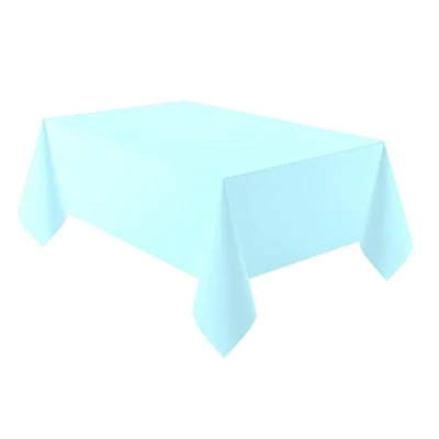 Image of Amscan 9915404 218 Clear Sky Blue Eco Friendly Recyclable Paper Table Cover 2.74m