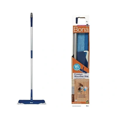 Image of Bona Premium Microfibre Floor Mop Kit, for Cleaning Hard Floors, Incl. 1x Mop, Pad