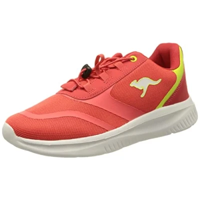 Image of KangaROOS Unisex K ft Push Sneaker, Fiery Red Limetta, 2.5 UK