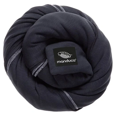 Image of manduca Sling Stretchy Baby Wrap, Carrier Made of Organic Cotton, Easy Wear, Comfortable Suitable for Newborns and Infants from Birth up to 15kg, Black