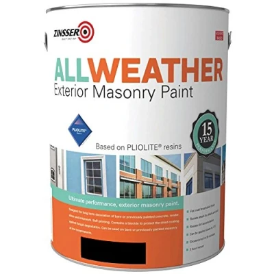 Image of Zinsser Allweather Exterior Masonry Paint 5lt Black