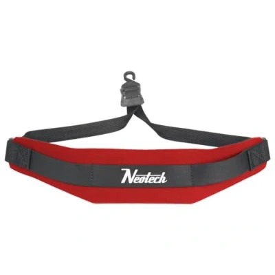 Image of Neotech Saxophone Strap Regular Open Hook Neck for Saxophone, Clarinets, English Horns &amp; More Comfortable Neoprene Instrument Red