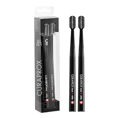 Image of Curaprox Toothbrush CS Black is White Duo Manual for Adults with 8760 CUREN bristles Black, 2 pcs.