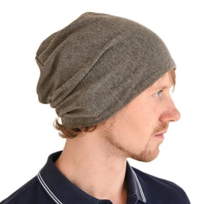 Image of CHARM Casualbox Summer Beanie Hat Thin Slouchy Baggy Cooling Light Fashion Unisex Mens Womens Cap Brown(Size: One Size)