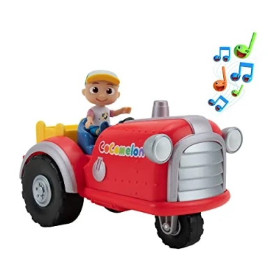 Image of CoComelon CMW0038 Musical Tractor Vehicle with Figure, Multicoloured