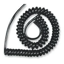 Image of Best Price Square CABLE, MAINS, COILED, 1.25MM 15/X/9 BLACK 13A By PRO POWER