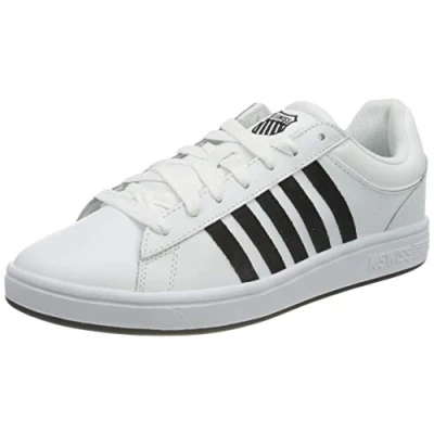 Image of K Swiss COURT WINSTON, mens Low Top Sneakers, White Black, 7 UK (41 EU)