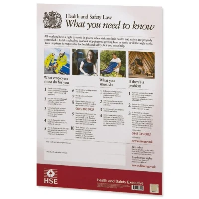 Image of HSE Health and Safety Law Poster PVC Sign A2 W420xH595mm