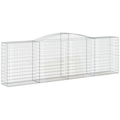 Image of vidaXL Arched Gabion Baskets 4 pcs 400x50x120/140 cm Galvanised Iron