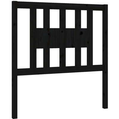 Image of vidaXL Bed Headboard Black 106x4x100 cm Solid Wood Pine