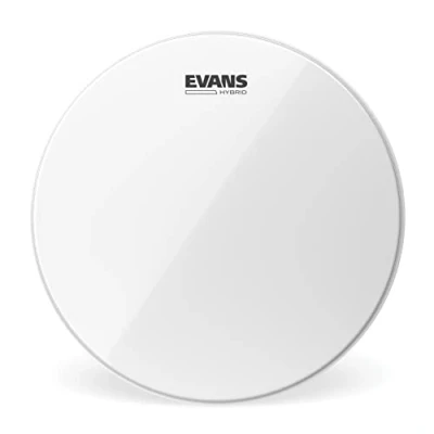 Image of Evans Hybrid White Marching Snare Drum Head, 14 Inch