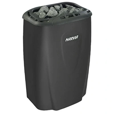 Image of Sauna Heater Harvia Moderna V80E 1 8.0 KW ( 1/3 Phase) Fitted with Control Panel, Colour: Glossy Black