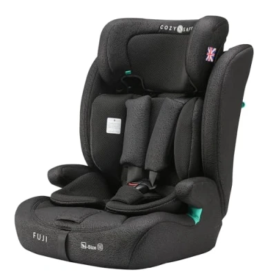 Image of Cozy N Safe Fuji i Size 76 150cm Child Car seat (up to 12 Years Old), Forward Facing, 3 Point Belt, 5 Harness Upto 105cm,high Back Booster 150cm, Side Impact Protection (Onyx)