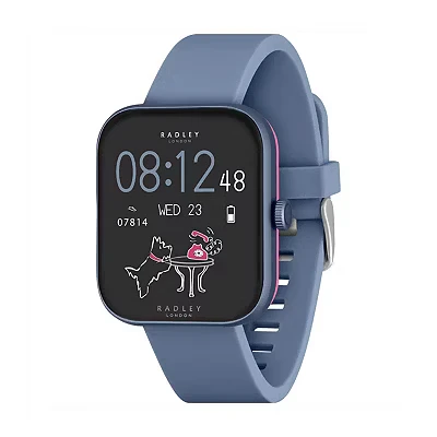 Image of RADLEY Series 32 Smart Watch for Women with Bluetooth Call, Health Fitness Tracker, 1.80, Heart Rate, Sleep tracking, Blue Silicone Strap, IP68 Waterproof