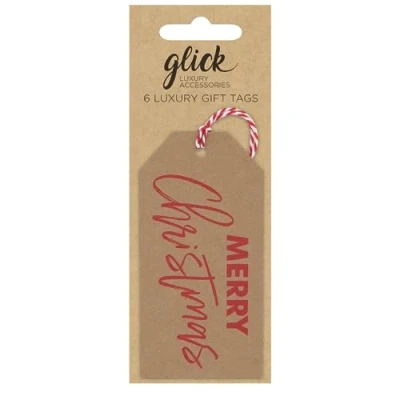 Image of Glick Christmas Tags, Gift Tags for Christmas, Merry Kraft x 6