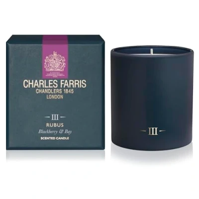 Image of Charles Farris Luxury Scented Candle BlackBerry &amp; Bay 50+ Hours Burn Time Artisan Hand Finished Glass Jar, Made in England (Rubus)