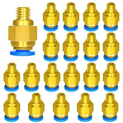 Image of LUTER 20pcs Straight Pneumatic Connectors, PC4 M6 Air Quick Fitting 4mm Thread Push to Connect