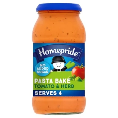 Image of Homepride No Added Sugar Creamy Tomato &amp; Herb Pasta Bake Sauce, 485 g Jar (Pack of 1)