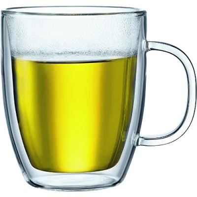 Image of Bodum 10606 10 BISTRO Espresso Mug Set (Double Walled, Dishwasher Safe, 0.45 L/15 oz) Pack of 2, Transparent