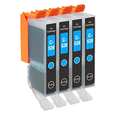 Image of Go Inks 4 Cyan Ink Cartridges to replace CLI 526C Compatible/non OEM for PIXMA Printers