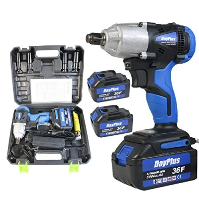 Image of ZanGe Cordless Wheel Nut Gun Impact Wrench 2x6.0 Ah Li ion Battery, 1/2&quot; Drive 420N.m,4 Socket,Variable Speed Trigger,LED Light, Power Tool Case