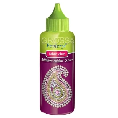 Image of Fabric Glue No Stitch Clear Sequins Diamante Gems Textile (80ml Fevicryl Glue)
