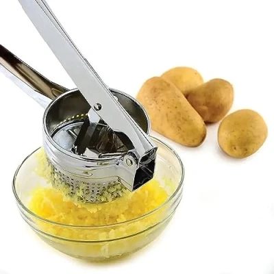 Image of KAV Potato Ricer Masher Lemon Squeezer Fruit Press Stainless Steel Mash for Effortless Food Preparation, Professional Grade Kitchen Tool Smooth Potatoes, Fresh Juices, and Baby