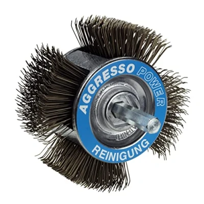 Image of KWB AGRESSO Power Cleaning Brush for Drill, Curved Shape, 110MM Diameter, Round Ideal and Grinding TASKS, Made in Germany