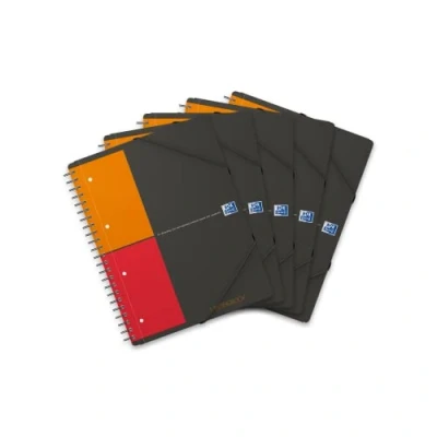 Image of OXFORD International Meetingbook A4+ Notebook Small Squares 5 mm 160 Pages Full Bound Polypropylene Cover Grey