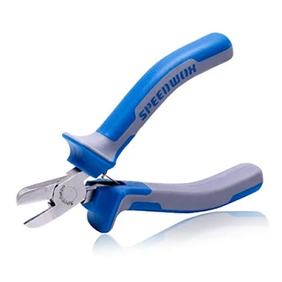 Image of SPEEDWOX 4 Inches Diagonal Pliers Small Wire Cutters Mini Precision Plastic Nippers Side Cutter Cutting Micro Fine Functional Professional Hand Tool with Spring for Jewelry Making