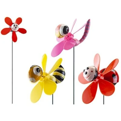 Image of Novelty Animal Windmill (10.5 X 8 58cm) Fun &amp; Colorful Assorted Design Perfect Outdoor Ornament Gift 1 Pc