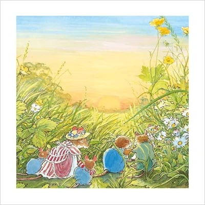 Image of Brambly Hedge Sunset In The Meadow Blank Greeting Card with Envelope