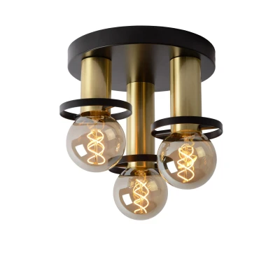 Image of Anaka Modern Flush Ceiling Light Ø 30cm 3xE27 Black