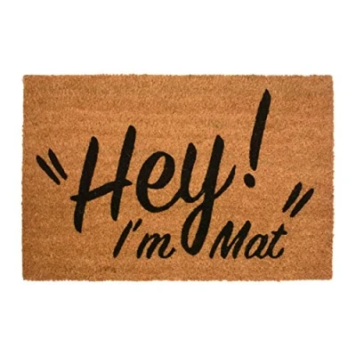 Image of CKB LTD® HEY I&#039;M MAT Novelty DOORMAT Unique Doormats Front/Back Door Mats Made with a non slip PVC backing Natural coir Indoor &amp; Outdoor