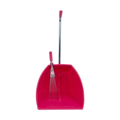 Image of Red Gorilla Faulks Tubtrugs Big Tidee Extra Large Poop Scoop Muck Skip With Rake Pink