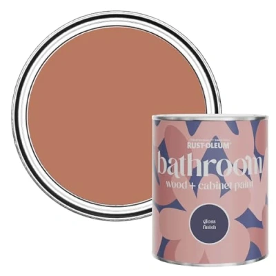 Image of Rust Oleum Red Moisture Resistant Bathroom Wood and Cabinet Paint in Gloss Finish Siena 750ml