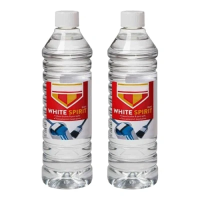 Image of ANGIX 2 Pcs Bartoline White Spirit 500ml Each (Total 1L) Multi Purpose Paint Solvent for Stripping &amp; Cleaning Brushes, Oil Based Cleaner, Thinners Solvents