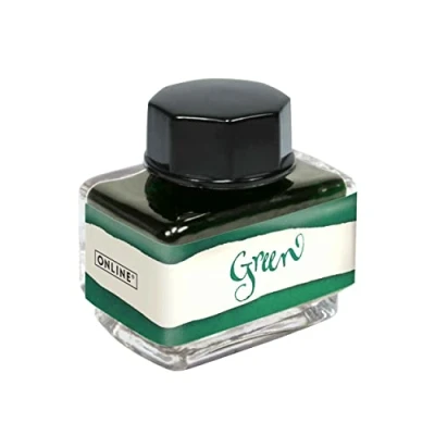 Image of ONLINE Ink Green, bottle 15 ml, Colourful Fountain for Calligraphy, Handlettering, Writing Ink, Converter, Waterbased