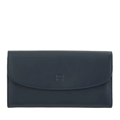 Image of DUDU Leather Purses for Women, Continental Wallet Coloured, Zipper Coin Holder, Credit Card Pockets, Snap Closure Navy