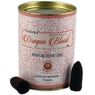 Image of Dragonblood Backflow Incense Cones 9cm x 7cm (Pack of 6) Premium Aromatic Relaxation Perfect for Home &amp; Office Decor